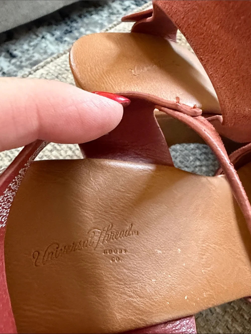 Universal Thread Rust Suede Platform Sandals with Ankle Buckle